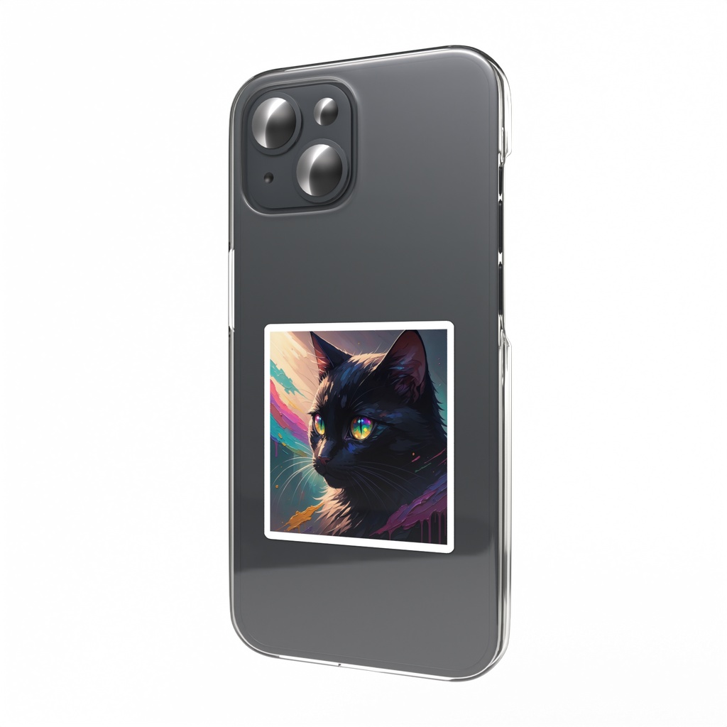 黒猫 スマホステッカー
