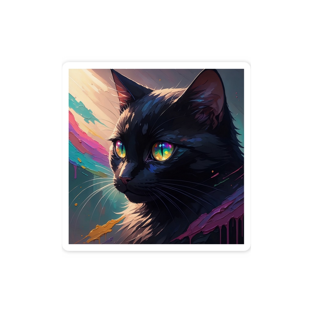 黒猫 スマホステッカー