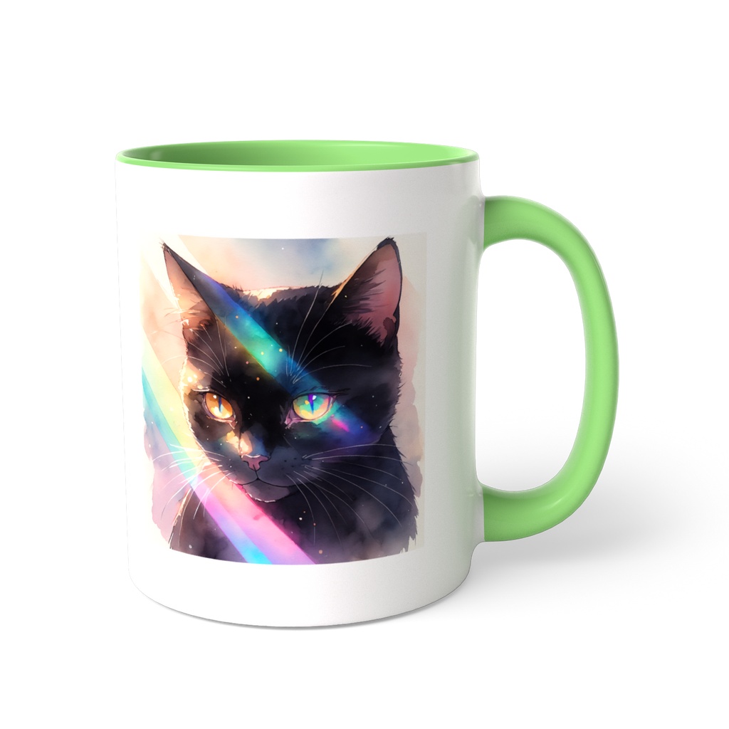 黒猫 ツートンカラーマグカップ