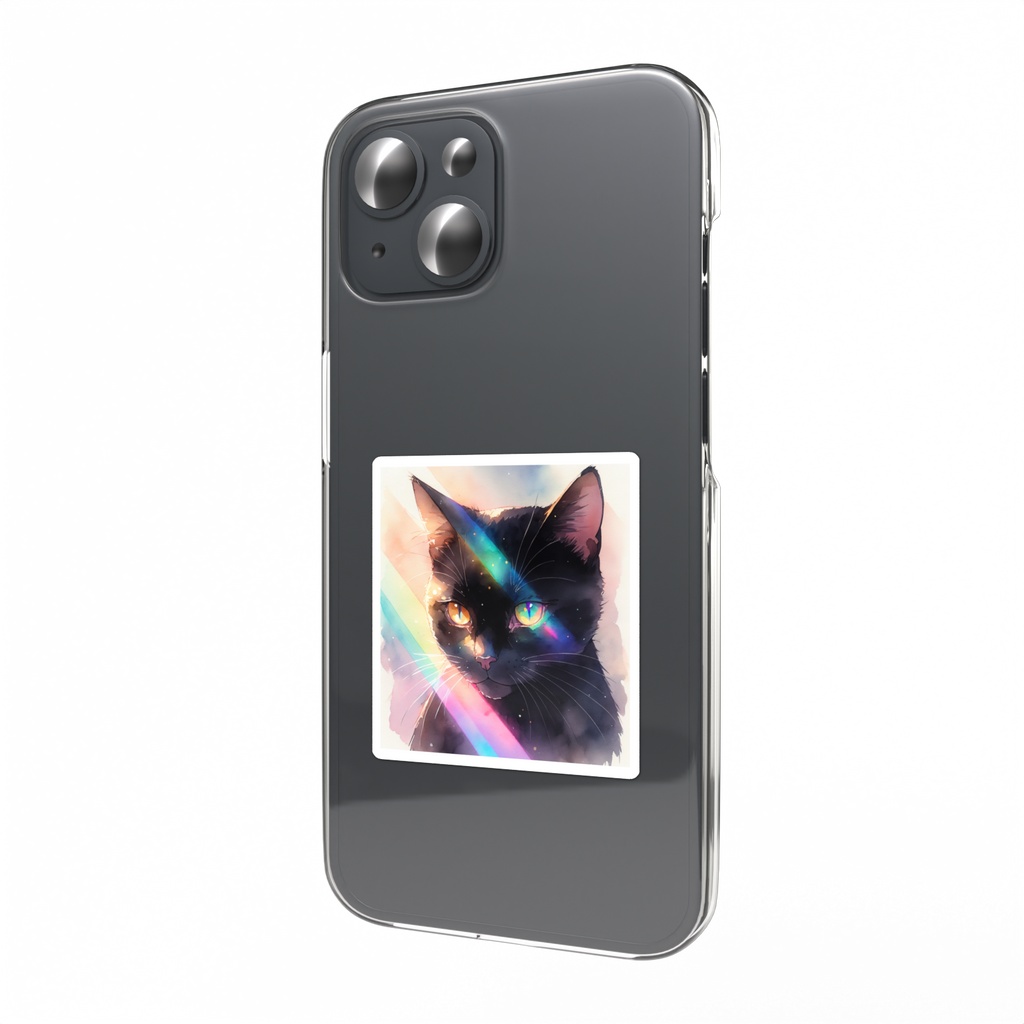 黒猫 スマホステッカー