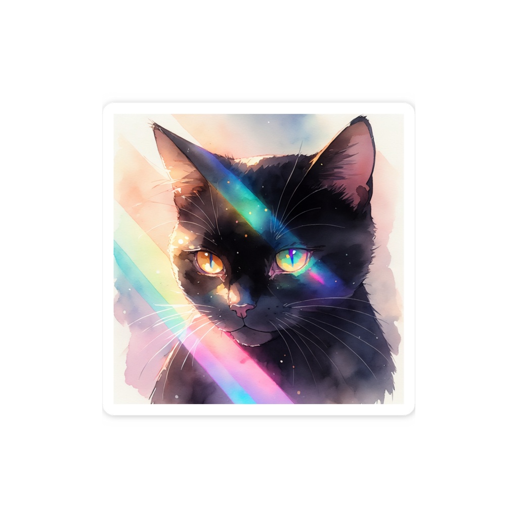 黒猫 スマホステッカー