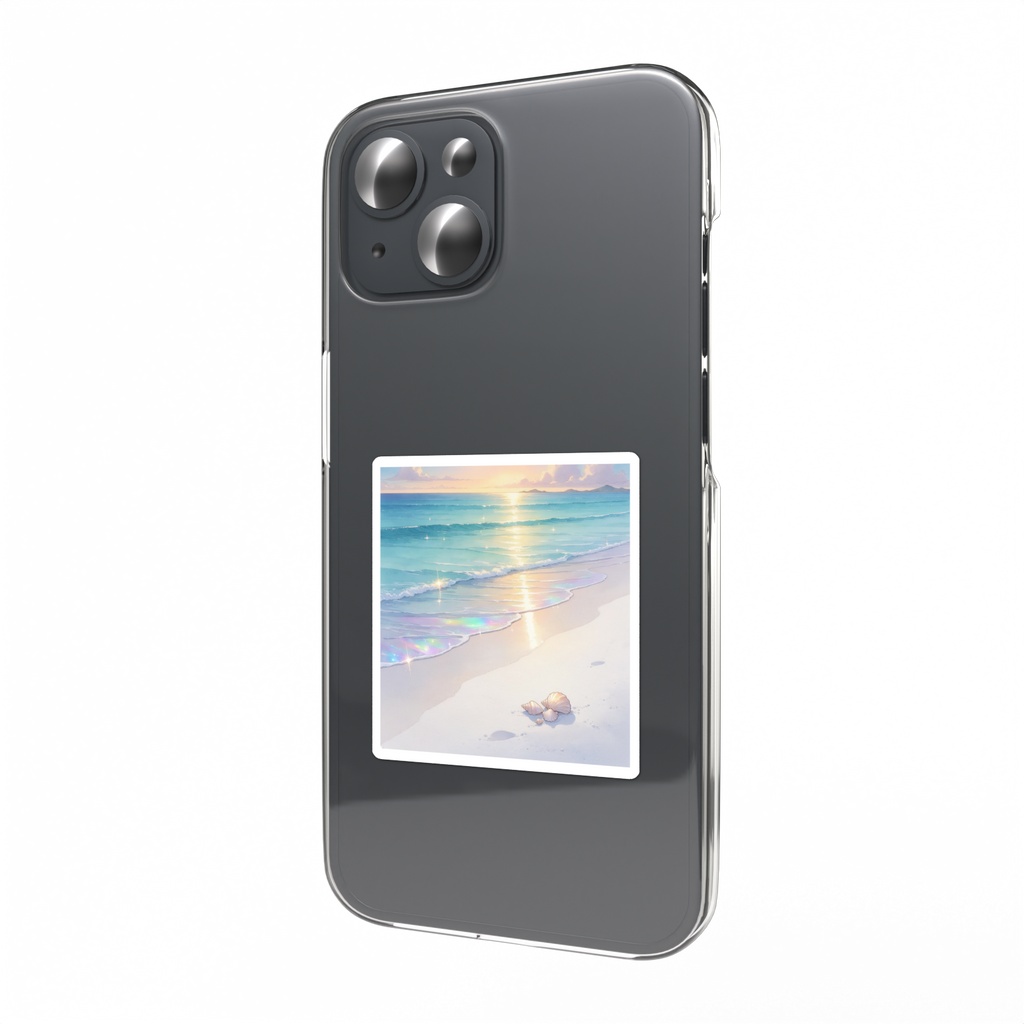 朝の海 スマホステッカー