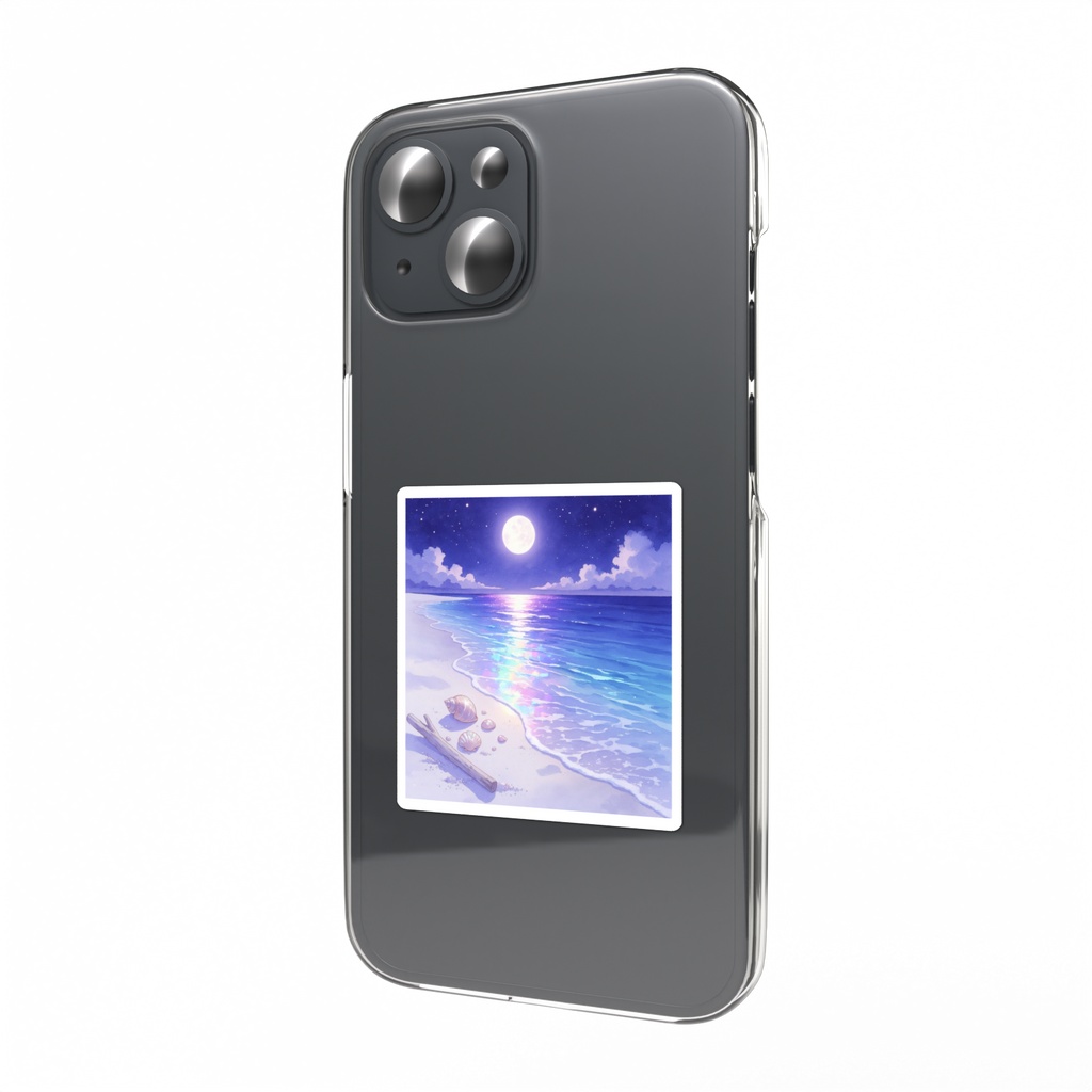 夜の海 スマホステッカー