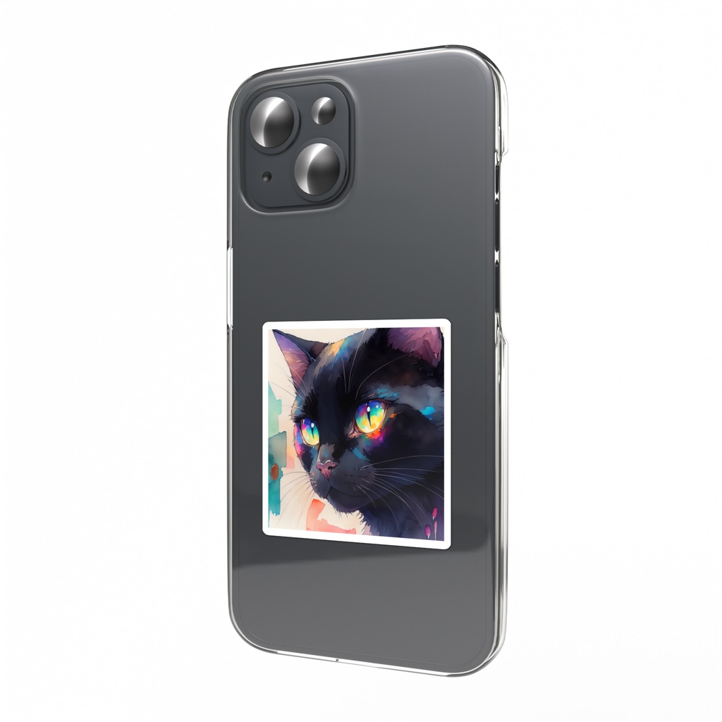 黒猫 スマホステッカー