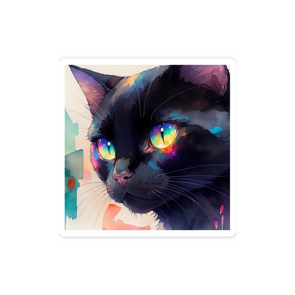 黒猫 スマホステッカー
