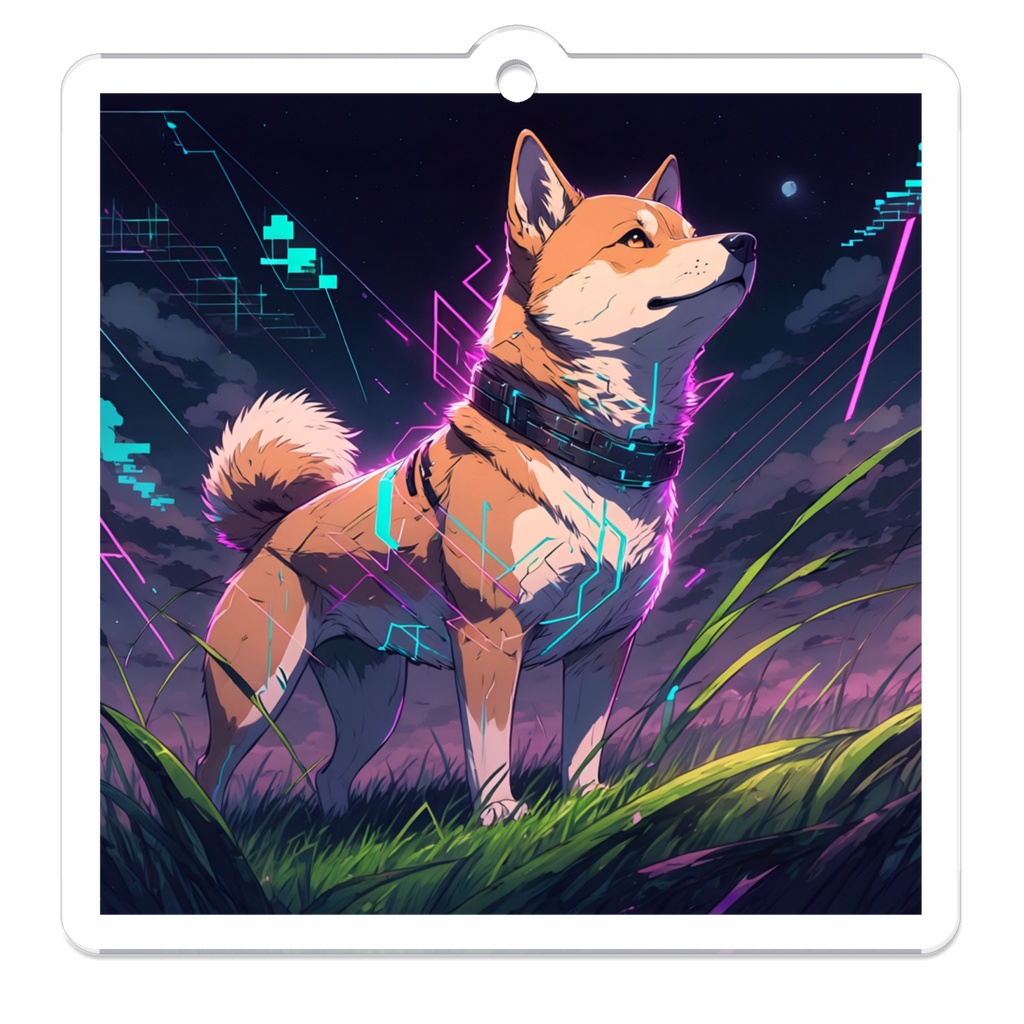 柴犬(サイバー風) アクリルキーホルダー