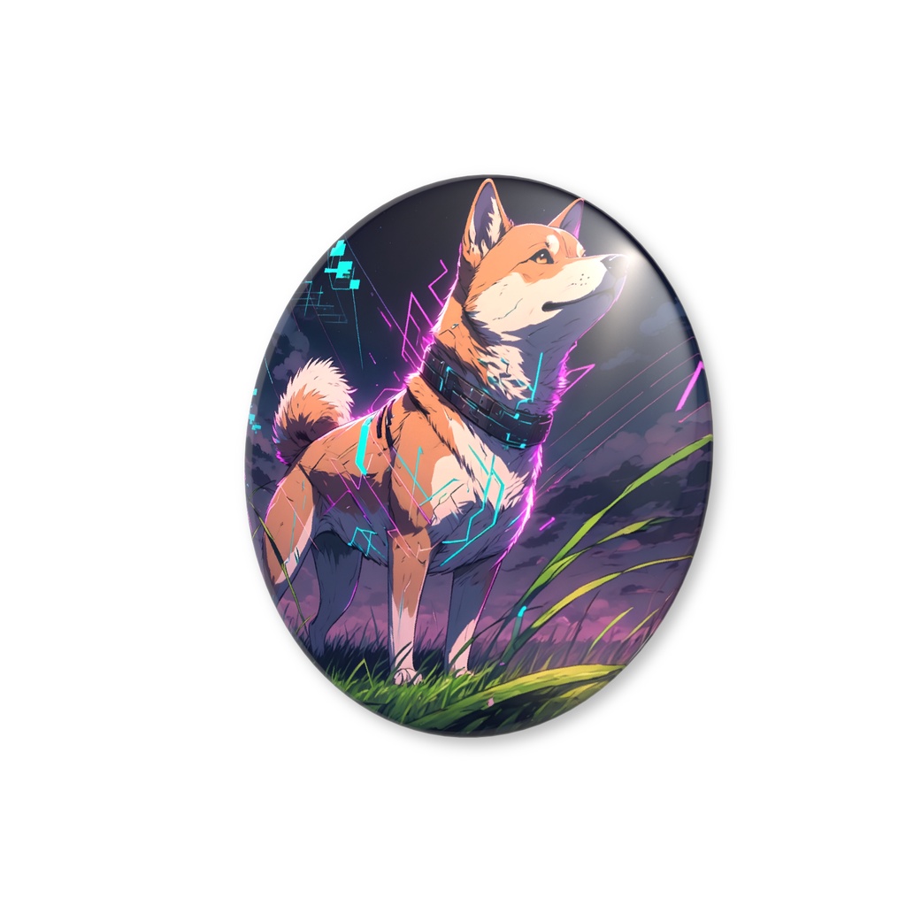 柴犬(サイバー風) 缶バッジ