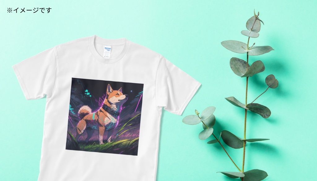 柴犬(サイバー風) Tシャツ