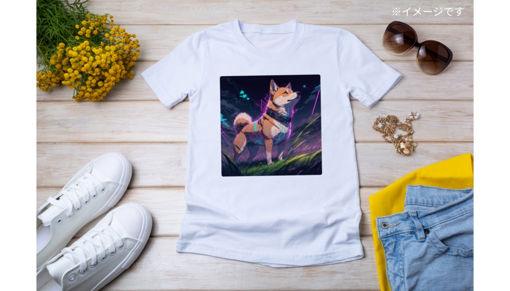 柴犬(サイバー風) Tシャツ