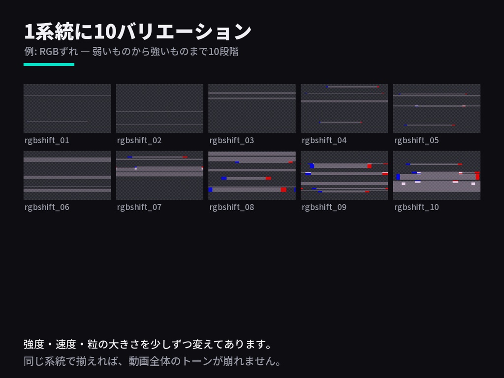 Glitch Foundry|グリッチ&ノイズ演出素材集 全100種(APNG+透過WebM/重ねるだけ)