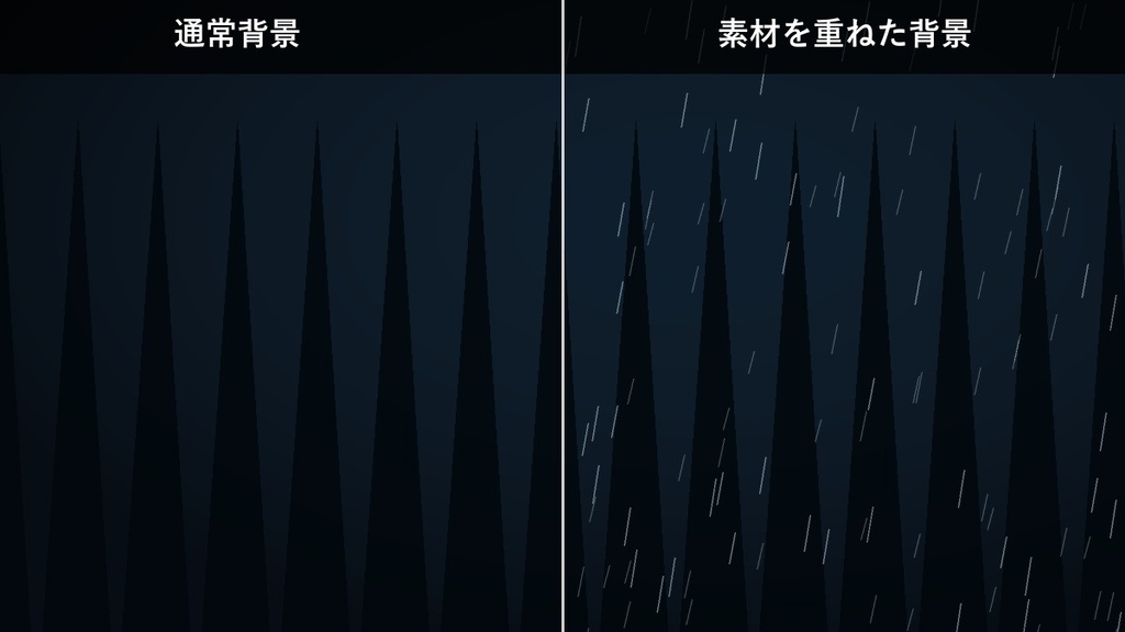 【ココフォリア対応】天候・季節演出 動く全画面素材20種|雨・雪・霧・桜・紅葉・雷