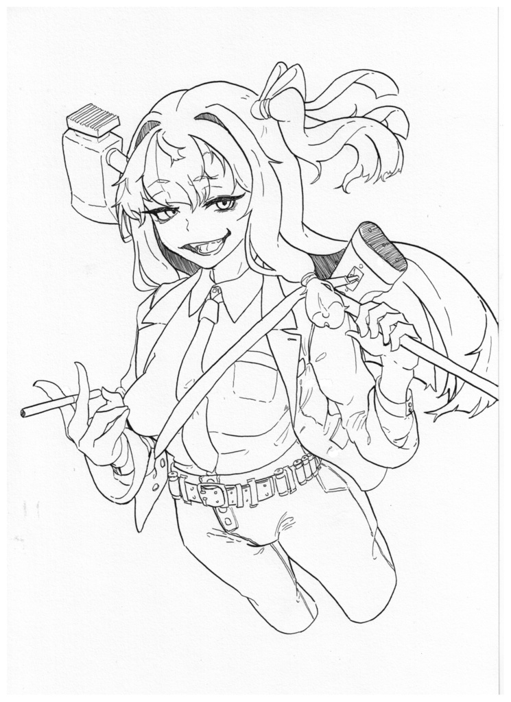 『不良警察茜ちゃん』アナログ生原画とその過程ラフセット