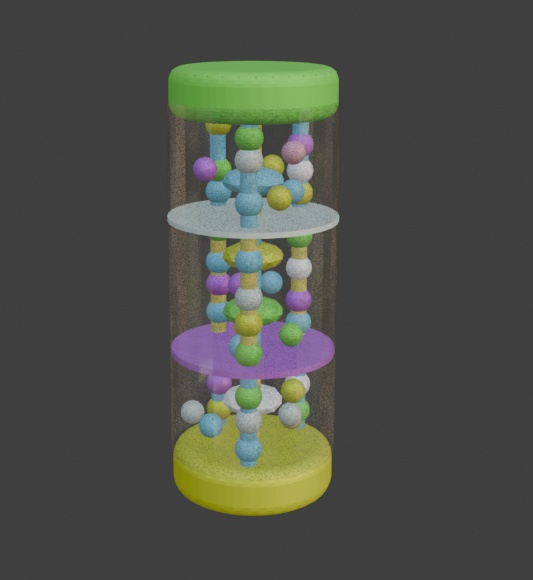 【3Dモデル】ベビーラトル|カラフルな円柱型おもちゃ Colorful Cylinder Rattle | Baby Toy 3D Model
