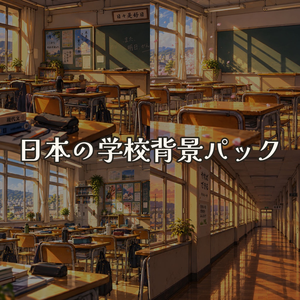 日本の学校背景パック