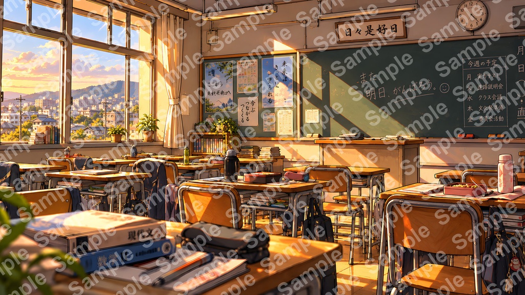 日本の学校背景パック
