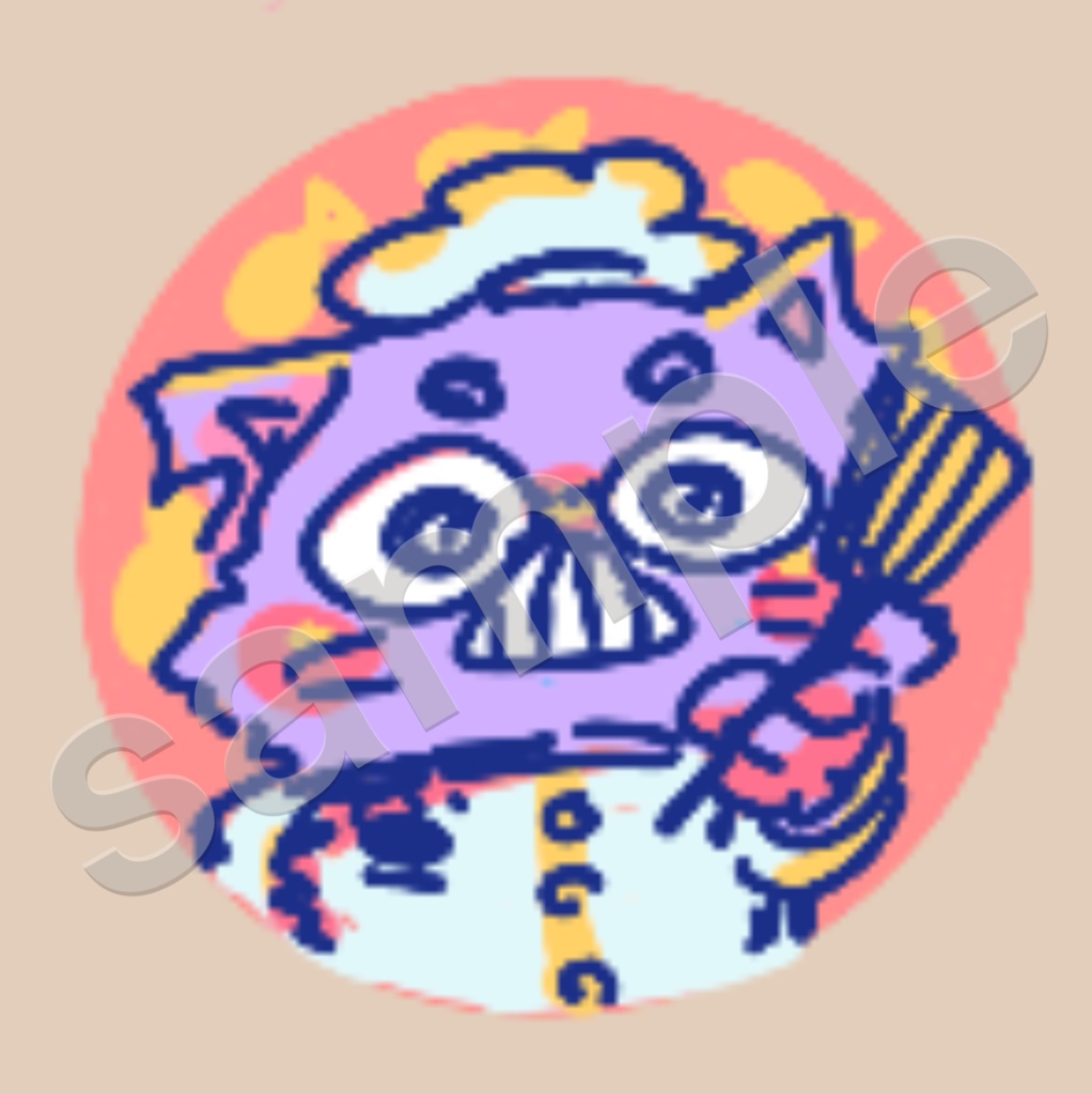 コックキャットースチール30mm缶バッジ