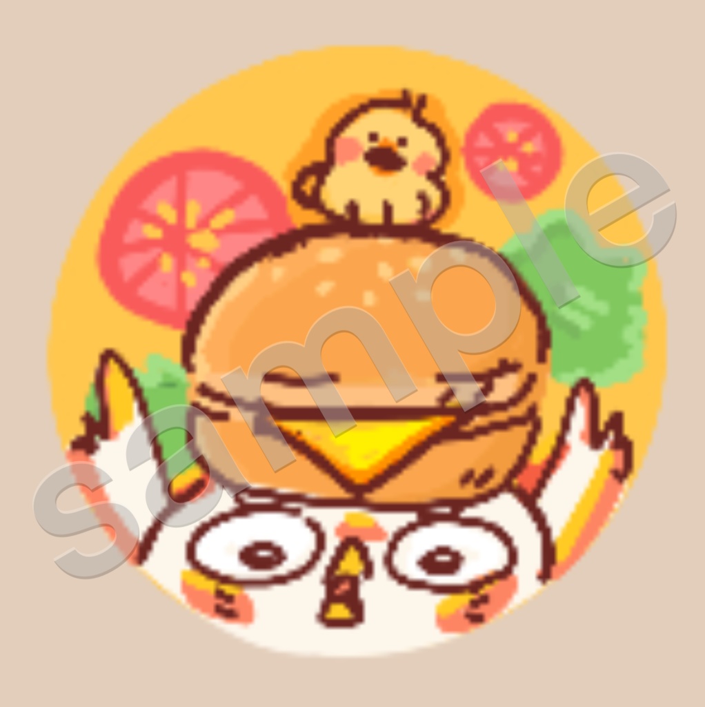 バーガーバードースチール30mm缶バッジ