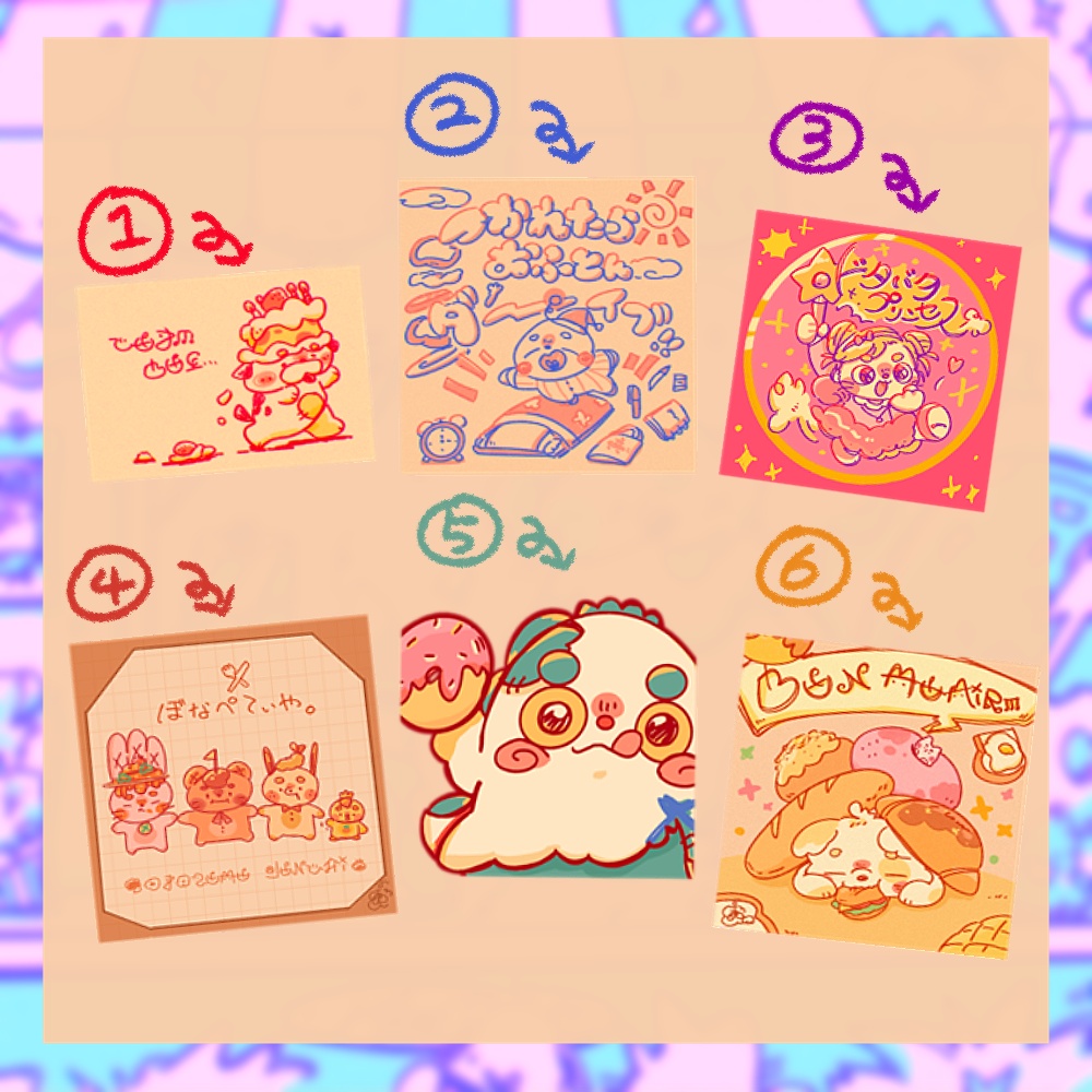 🆕へんてこステッカー全6種