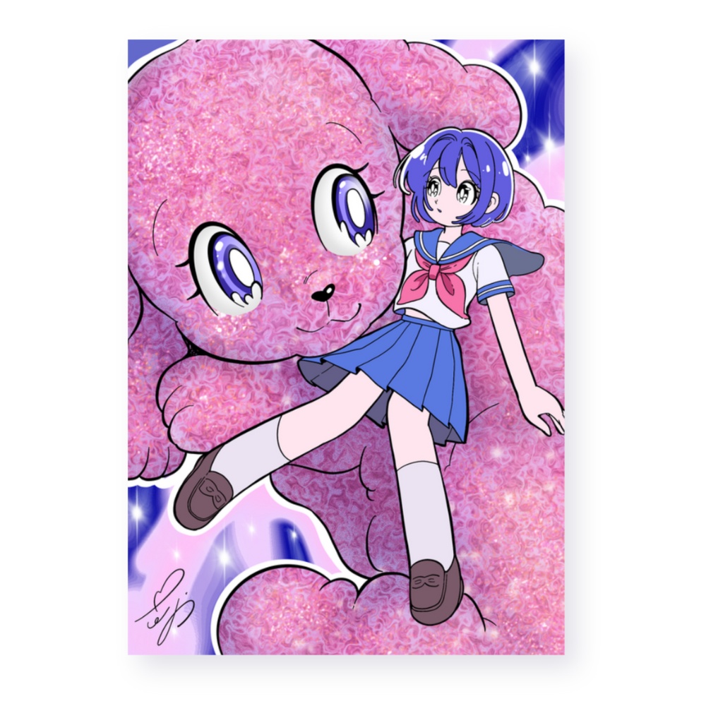【ポストカード】キラキラプードル
