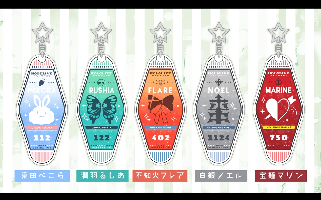 【非公式】3期生モーテルキーホルダー