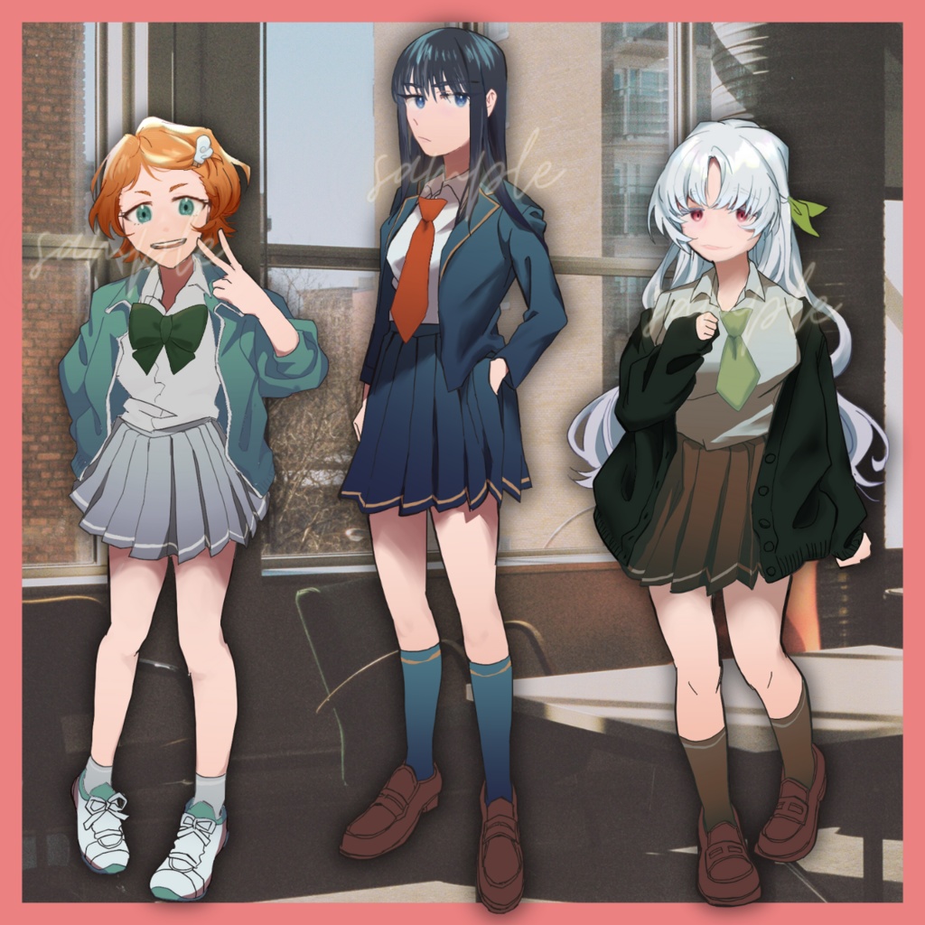 制服に使える!リボン&タイせっと/13色4種