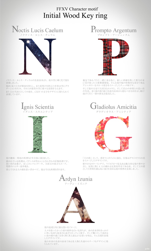 イニシャルウッドキーホルダー