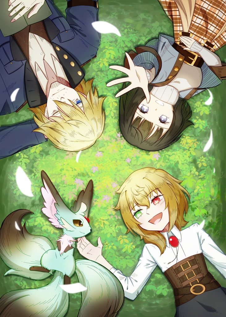 ポストカード 緑/黄/青