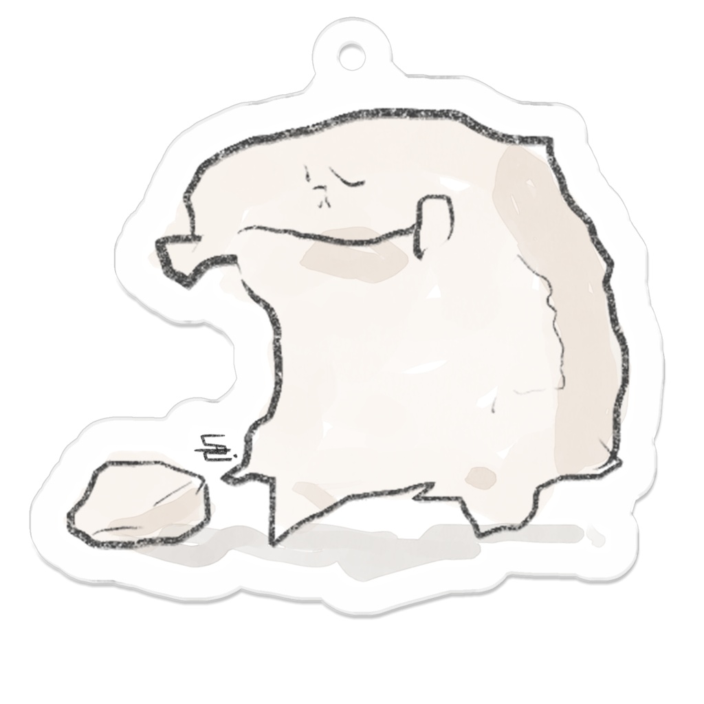 左手で描いたはんぺんっぽいなにかくんアクキー