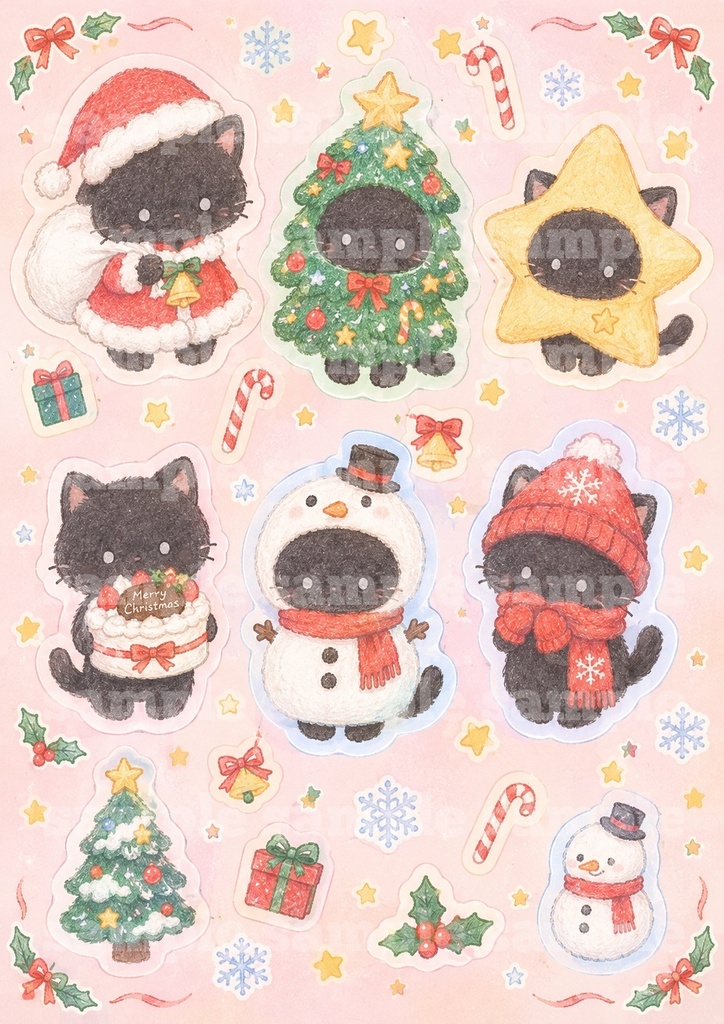 デフォルメ クリスマス にゃんこ