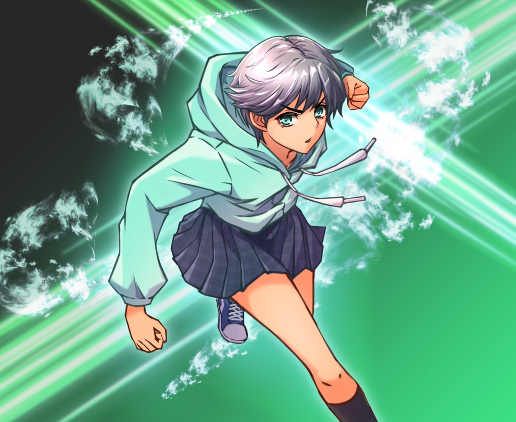 002_立ち絵素材_女子高生(戦闘ポーズあり)