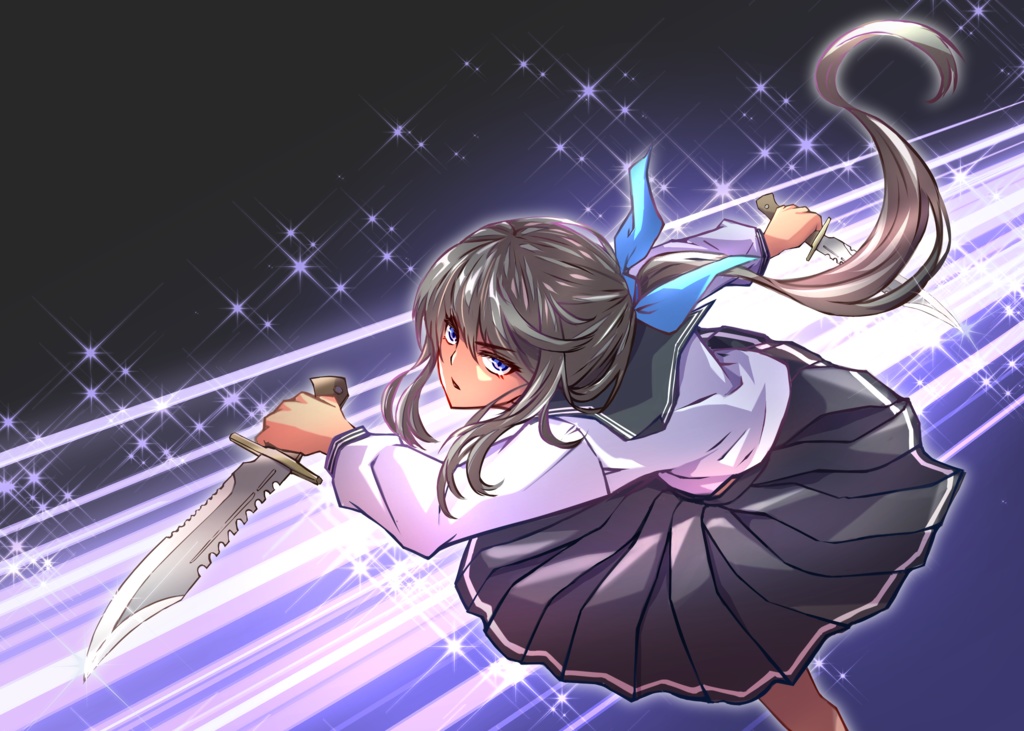 013_立ち絵素材_女子高生(戦闘ポーズあり)