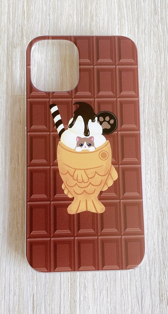 ほぼ全機種対応 たい焼きパフェにゃんこ スマホケース