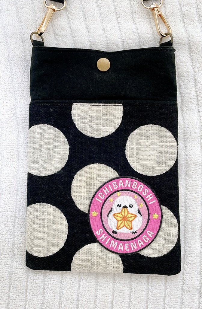 シマエナガ スマホショルダー(白水玉)