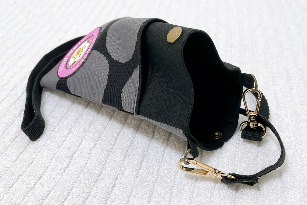 シマエナガ スマホショルダー(灰水玉)