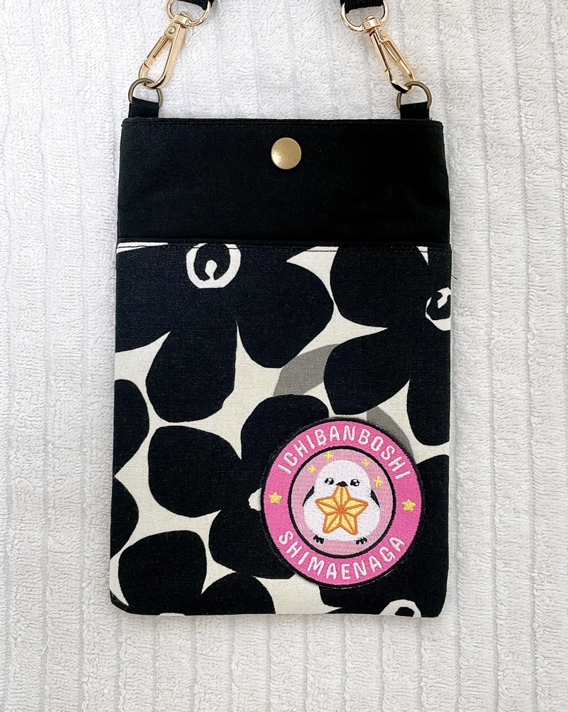 シマエナガ スマホショルダー(花柄)