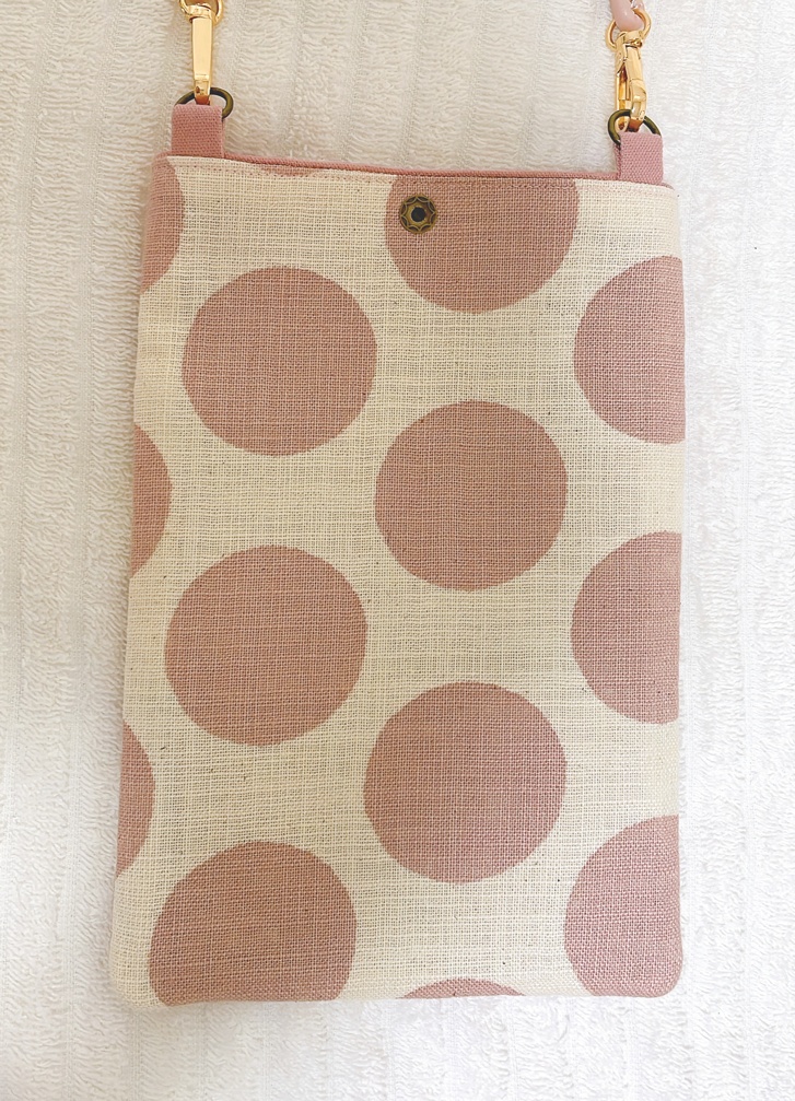 シマエナガ スマホショルダー(ピンク水玉)