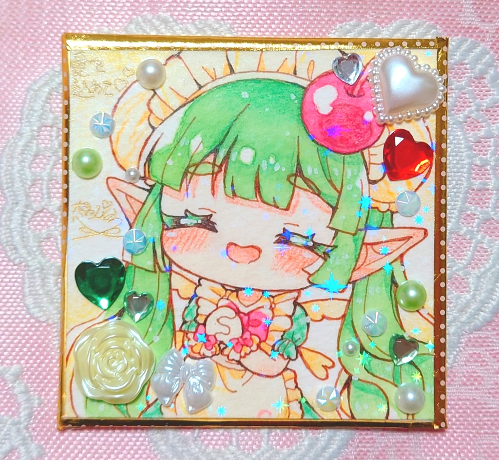 クリームソーダのふりり色紙(選べるふりりのグッズ付き)