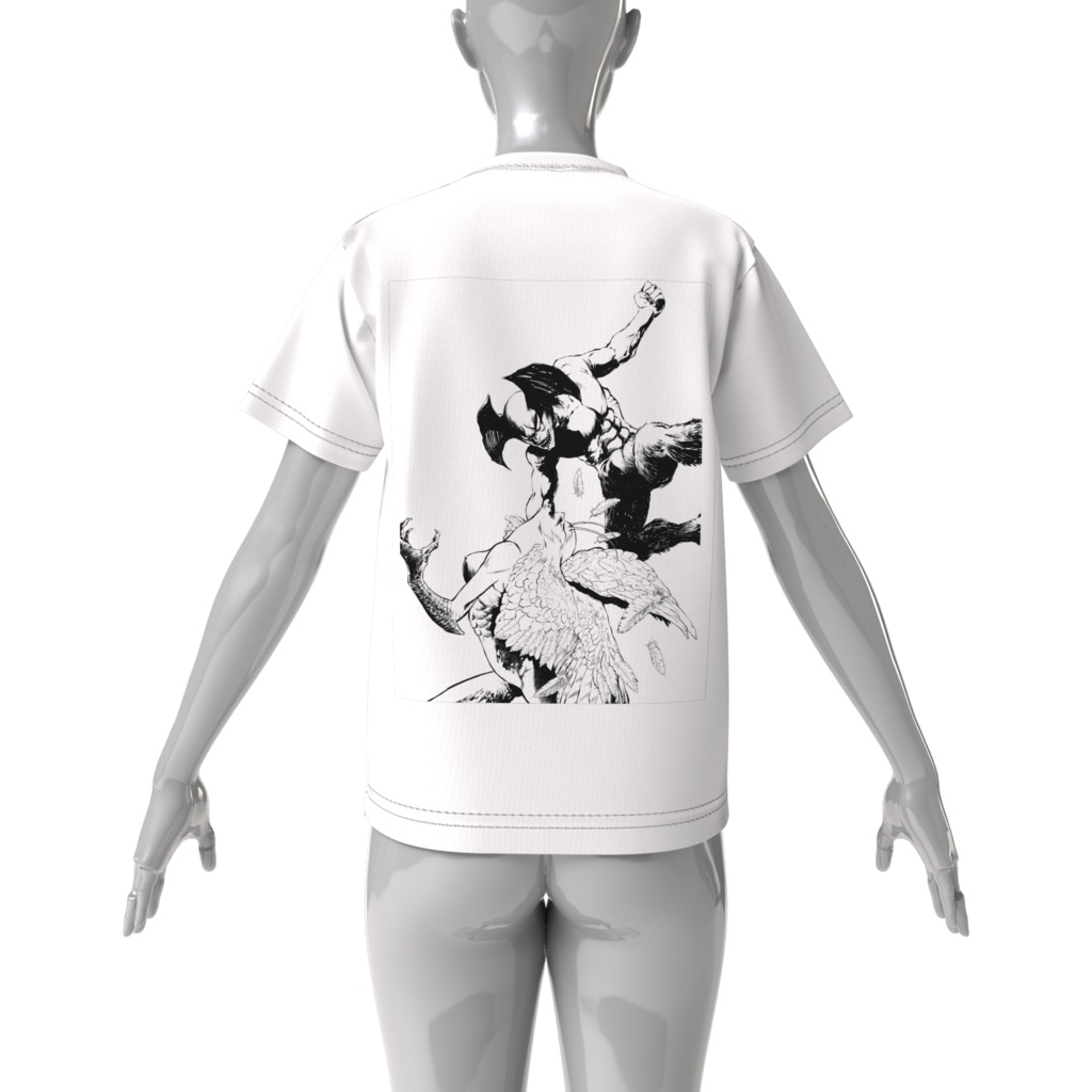 こっそり背中にでっかい絵のビックTシャツ