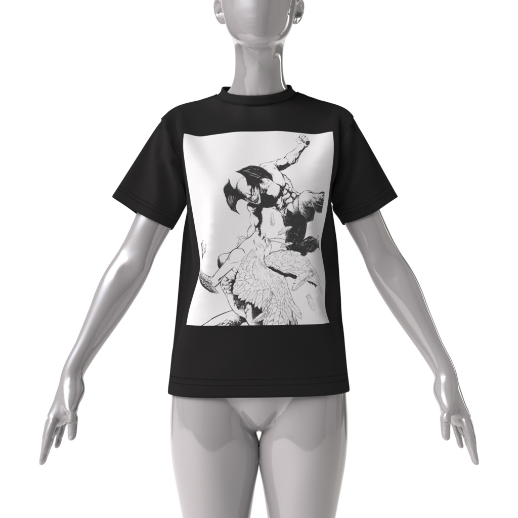 前面プリントブラッツクビックTシャツ