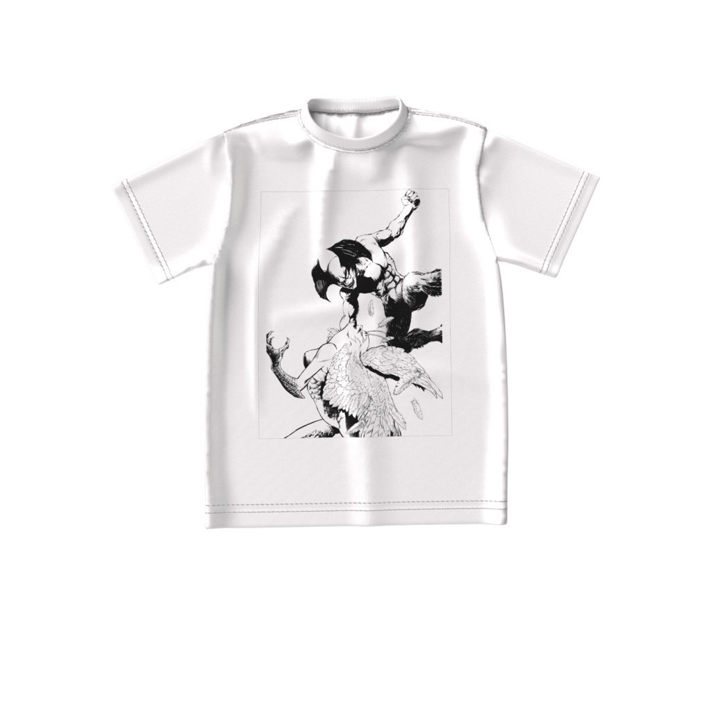 前面プリントホワイトビックTシャツ