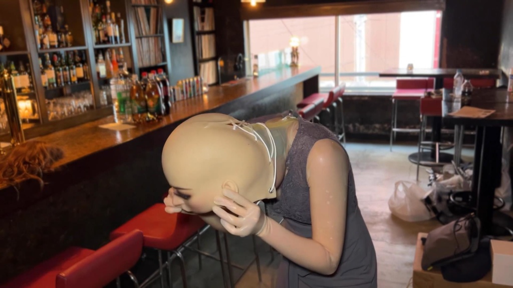 【本編ぼかしなし&オフショット】透明のラバータイツ編(キャスト:くみっきー)