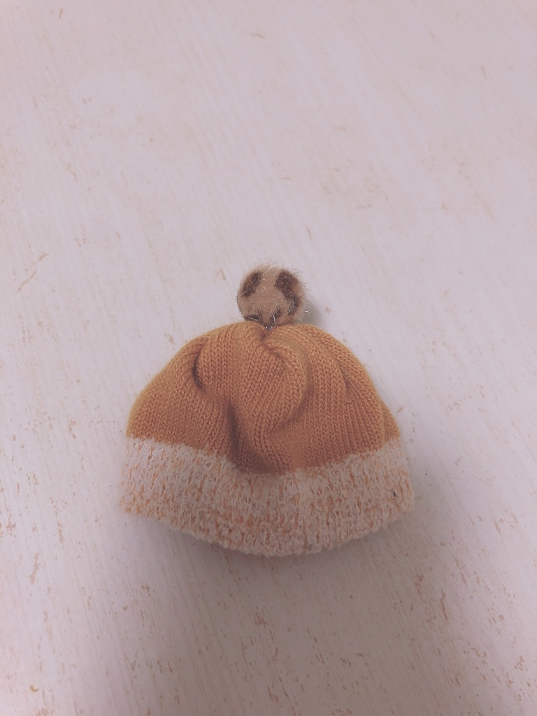 おまんじゅう　お帽子　豹柄イエロー