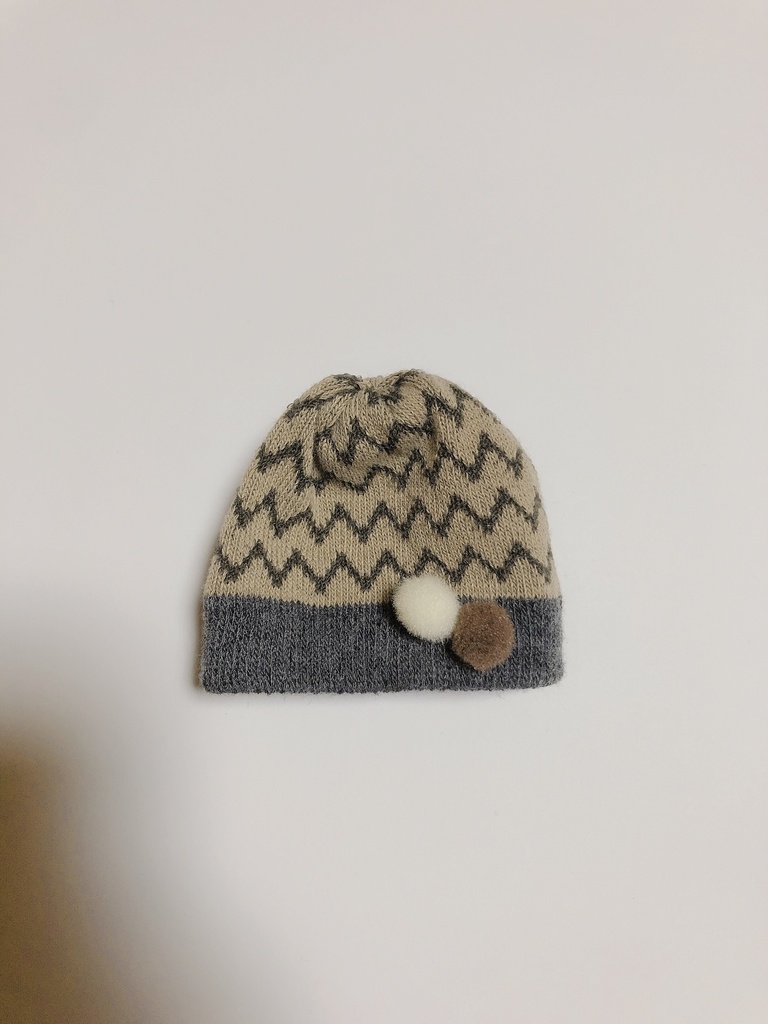 おまんじゅう　お帽子　しましまブラウン