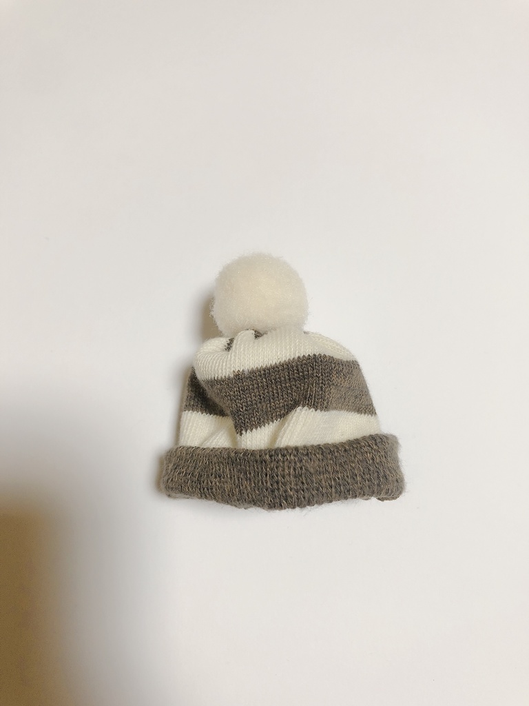 おまんじゅう　お帽子　しましまブラウン