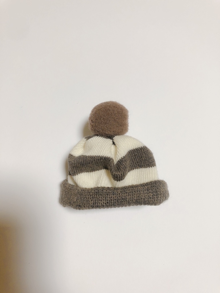 おまんじゅう　お帽子　しましまブラウン