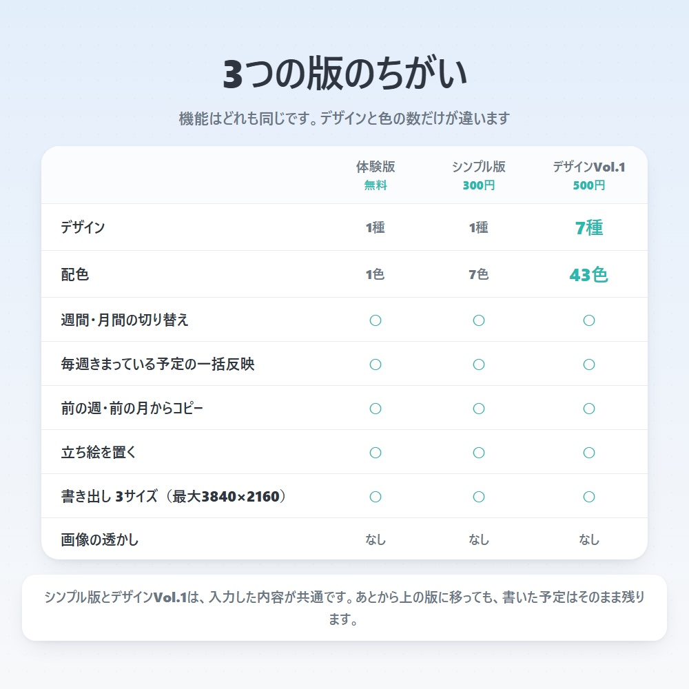 【無料版あり】配信スケジュールメーカー シンプル版|週間・月間の予定表をPNGで書き出す【ベーシック7色】