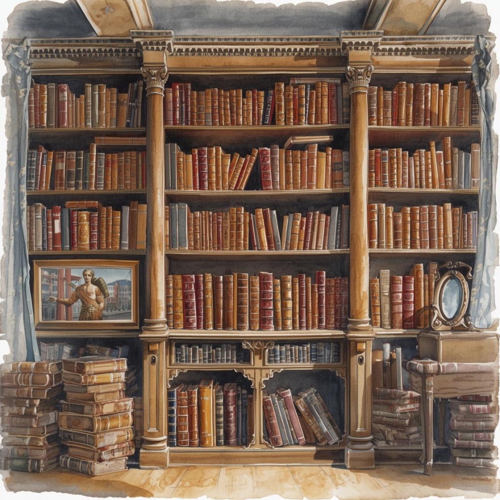 水彩アンティーク家具クリップアートセット(PNG)