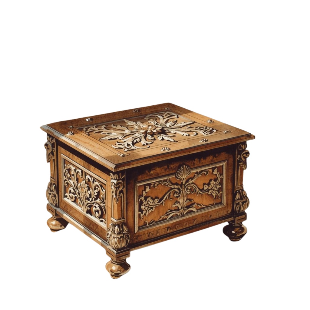 水彩アンティーク家具クリップアート10点セット(PNG)