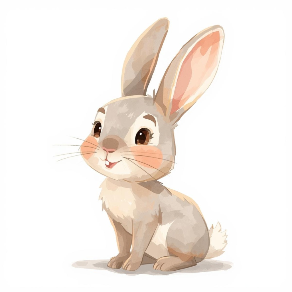 やさしい水彩アニマルクリップアート|イラスト素材(PNG背景透過)