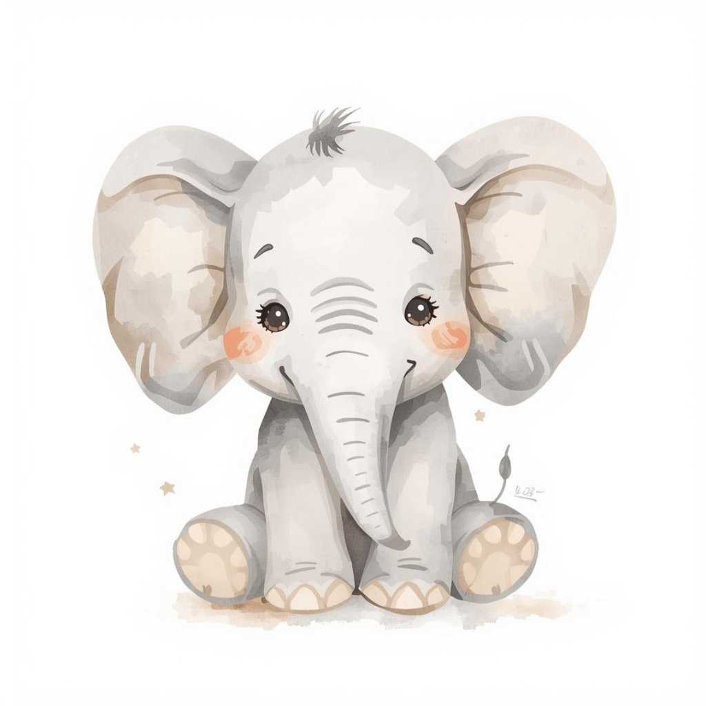 やさしい水彩アニマルクリップアート|イラスト素材(PNG背景透過)